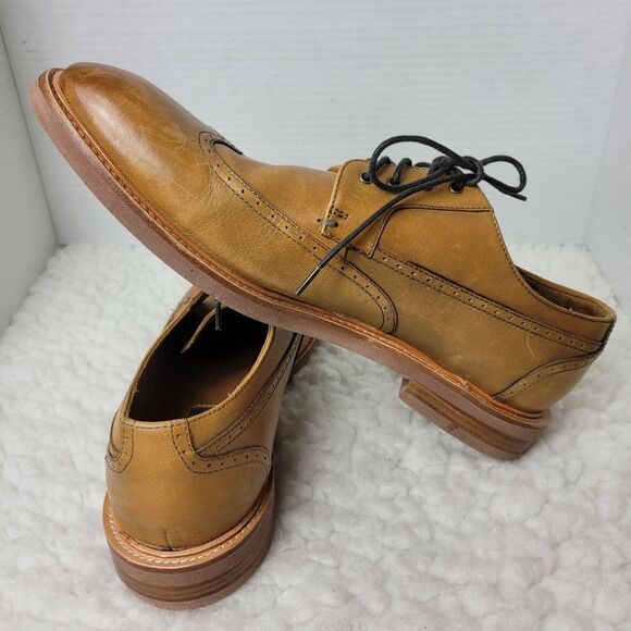 Gordon Rush Cornell Mens Oxford Shoes Size 10.5 Brown Leather Wingtip Shoes - Picture 6 of 10